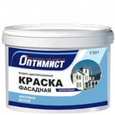 F301, ОПТИМИСТ Краска в/д ФАСАДНАЯ белая акриловая матовая ( 7кг)